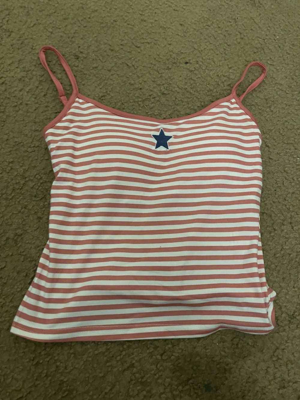 Aeropostale Pink and White Striped Star Cami